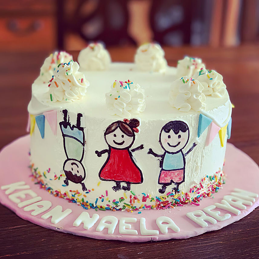 Happy Kids Vanilla Cake 8 inches
