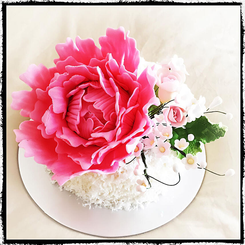 Peony Flower Coconut Lemon Cake 6 inches