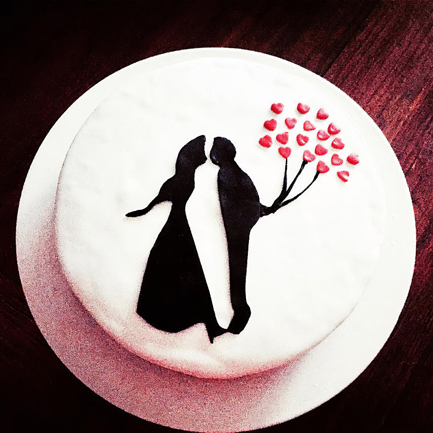Romantic Couple Chocolate Cake 8 inches Eggless