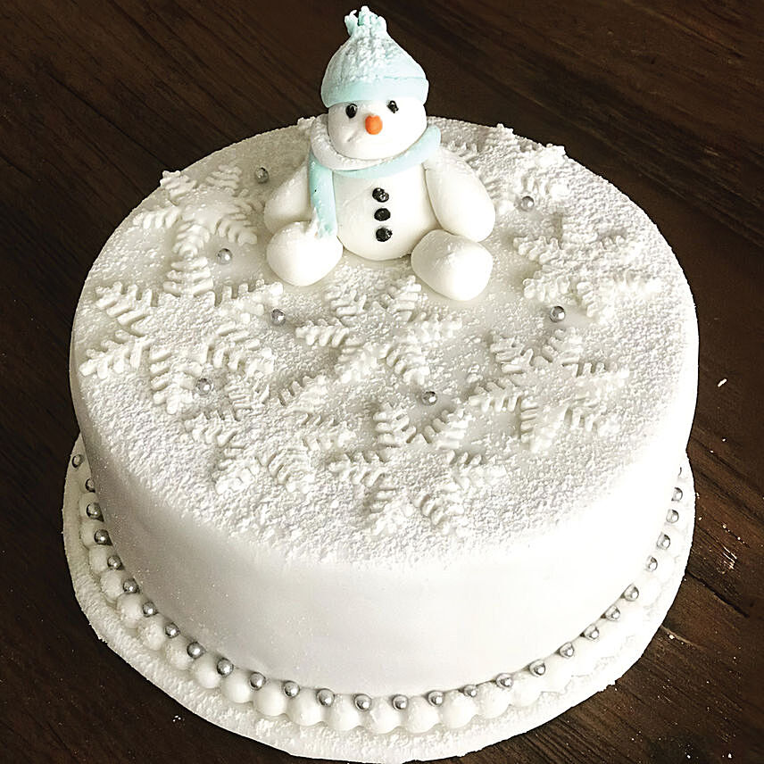 Snowman Chocolate Cake 6 inches Eggless