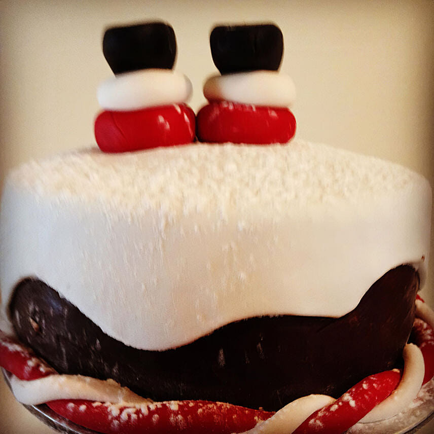 Snowy Santa Chocolate Cake 8 inches Eggless