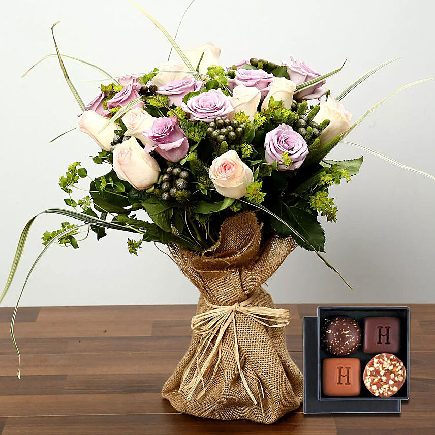 Beauty Of Pastel Flowers and Chocolates