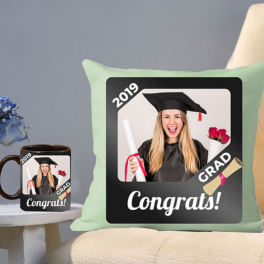 Personalised Congrats Cushion & Mug Combo