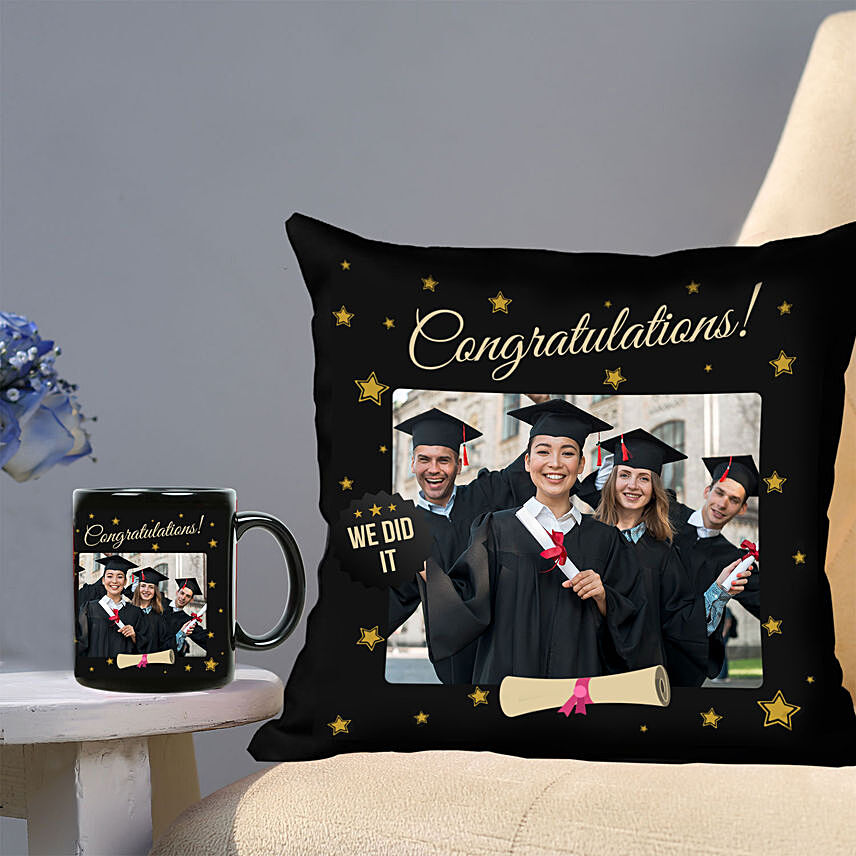 Congratulations Personalised Cushion & Mug Combo