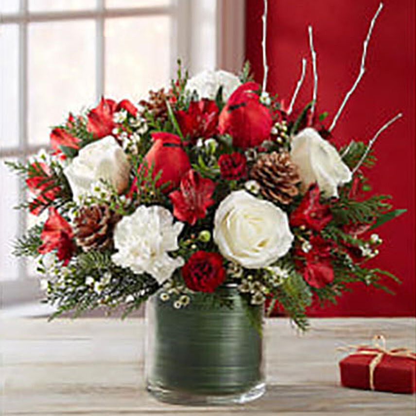 Red & White Flower Vase