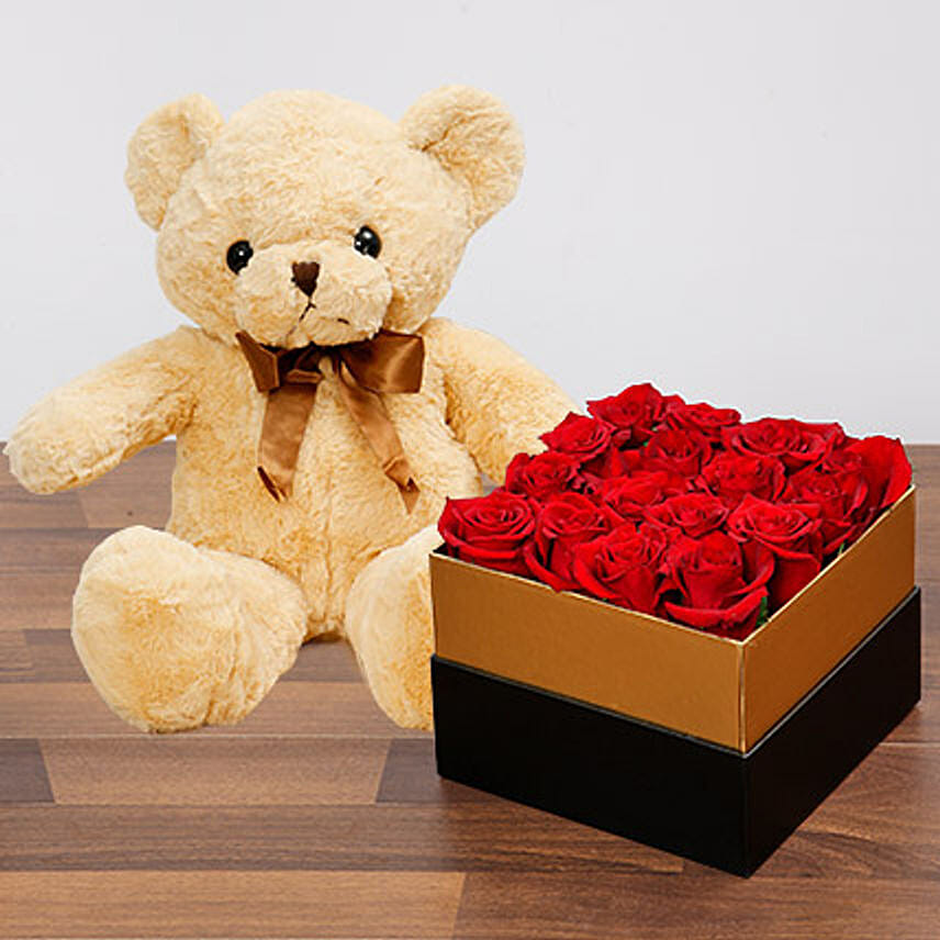 Idyllic Red Roses and Teddy Bear Delivery in Singapore - FNP SG
