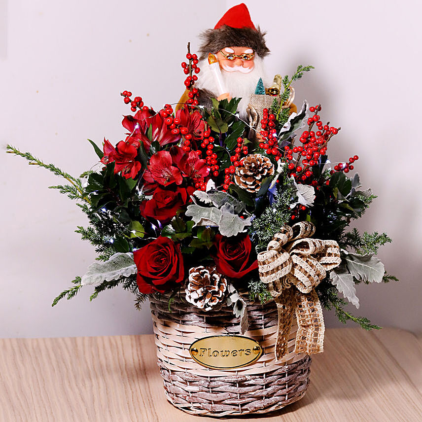 Santa With Flowers