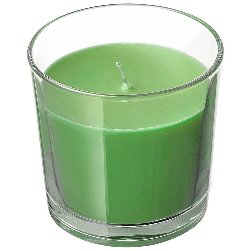 Green Scented Candles In Glass
