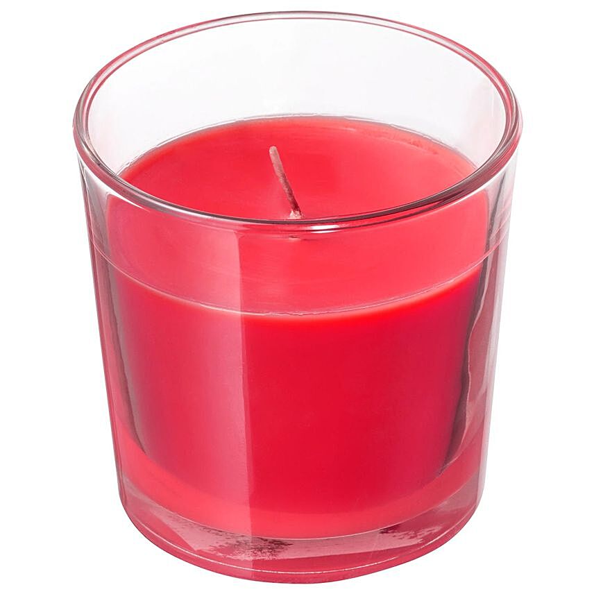 Red Scented Candles In Glass