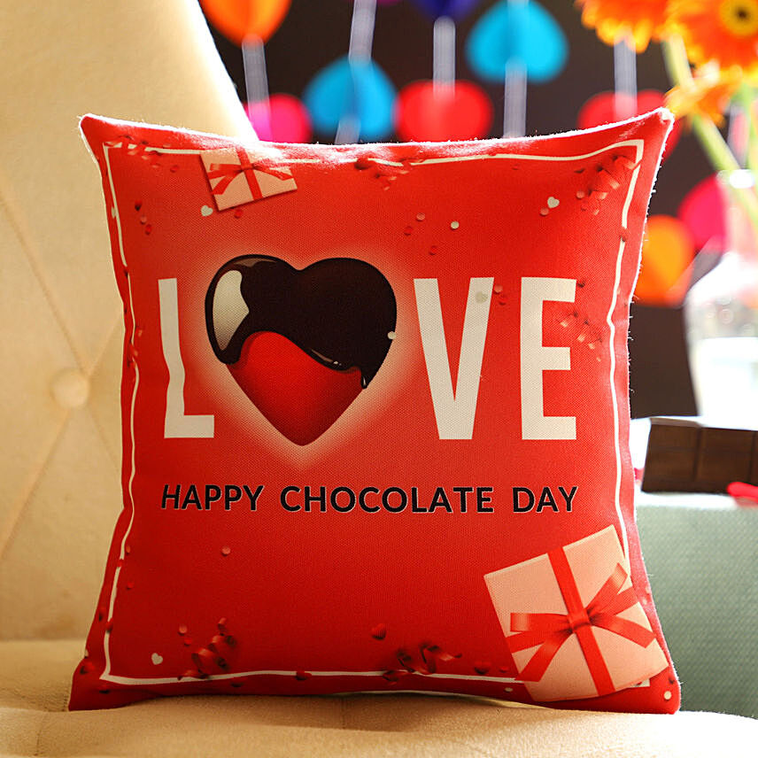 Chocolate Day Love Greetings Cushion