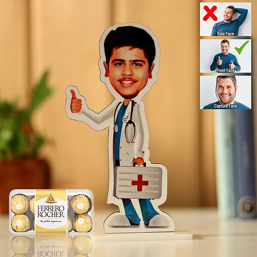 Male Doctor Personalised Caricature & Choco Combo