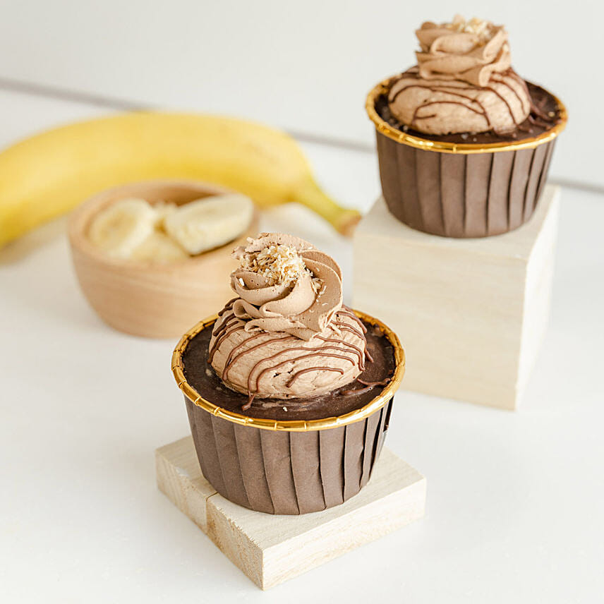 Banana Fudge Cupcakes 6 Pcs