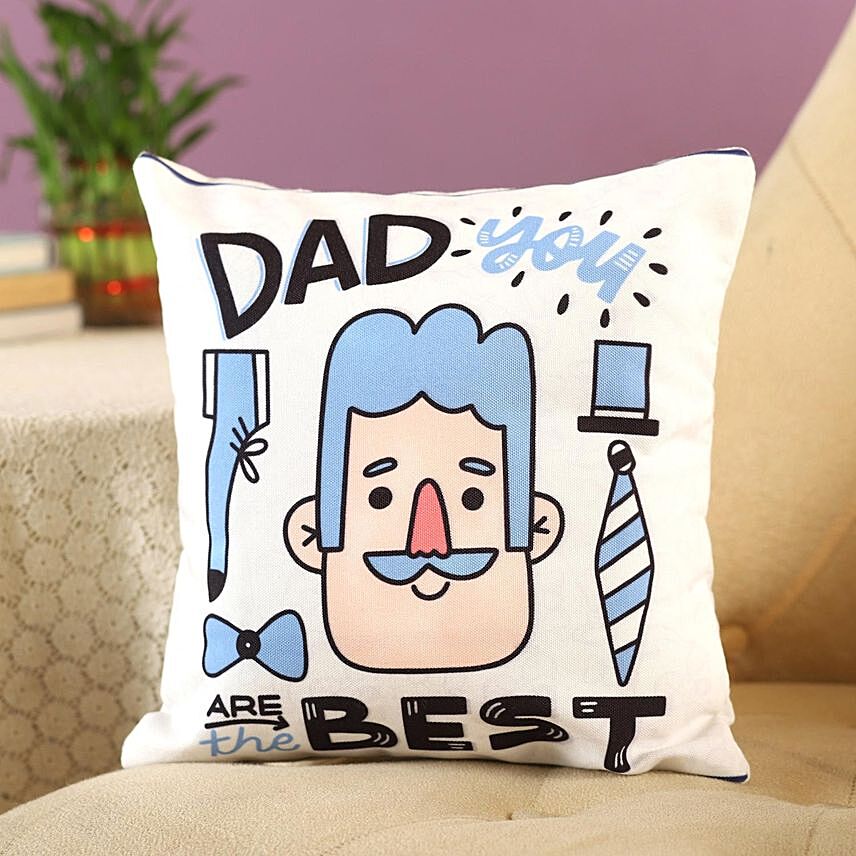 Funky Printed Cushion For Best Dad