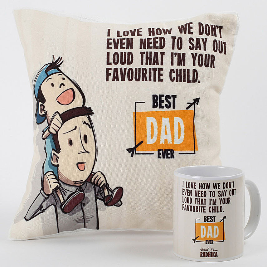 Love You Dad Personalised Mug & Cushion