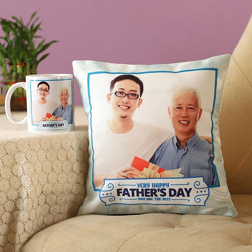 Personalised Cushion & Mug Combo For Papa