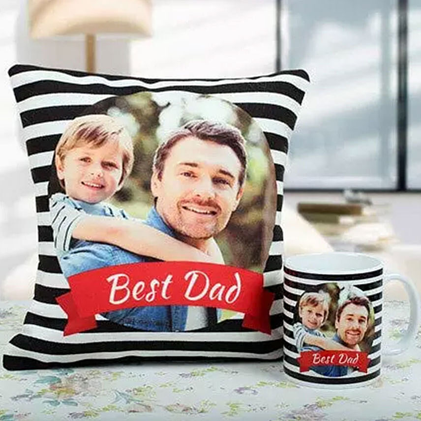 Personalised Cushion & Mug For Best Dad