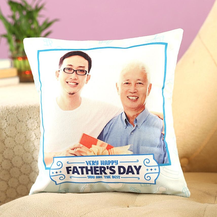 White Personalised Cushion For Father's Day