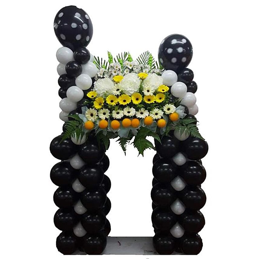 Balloons N Flowers Condolences Stand