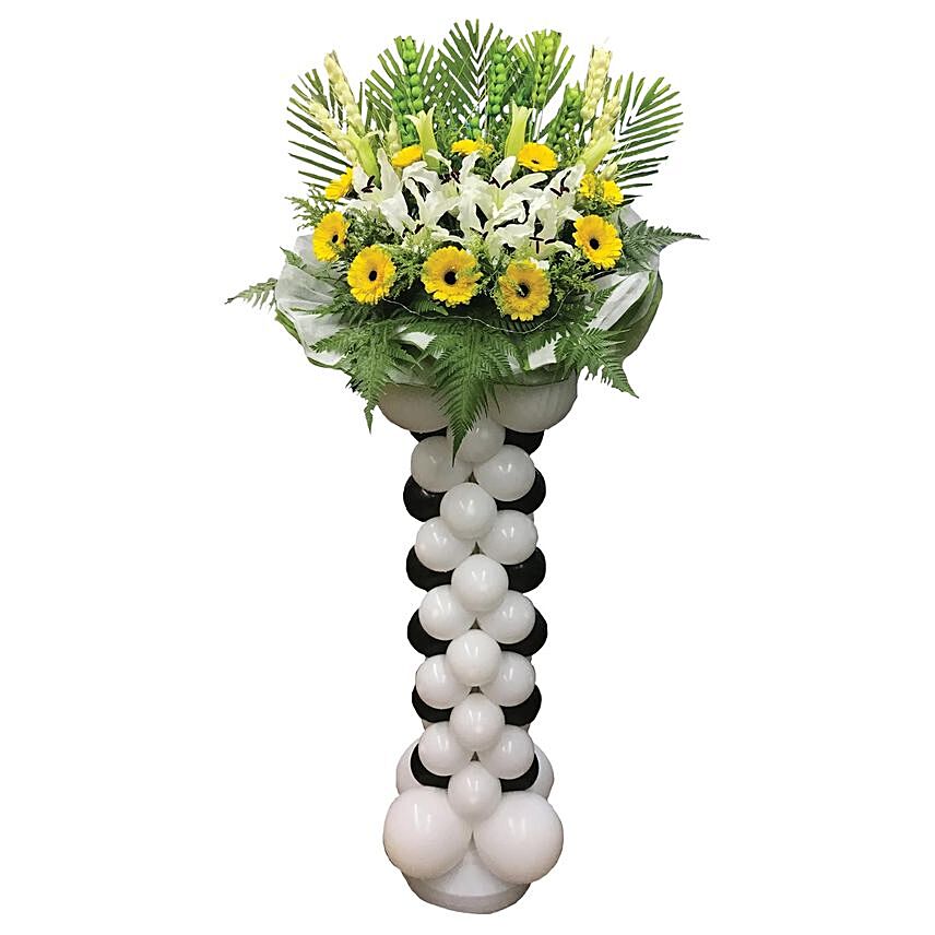 Balloons N Flowers LED Condolences Stand