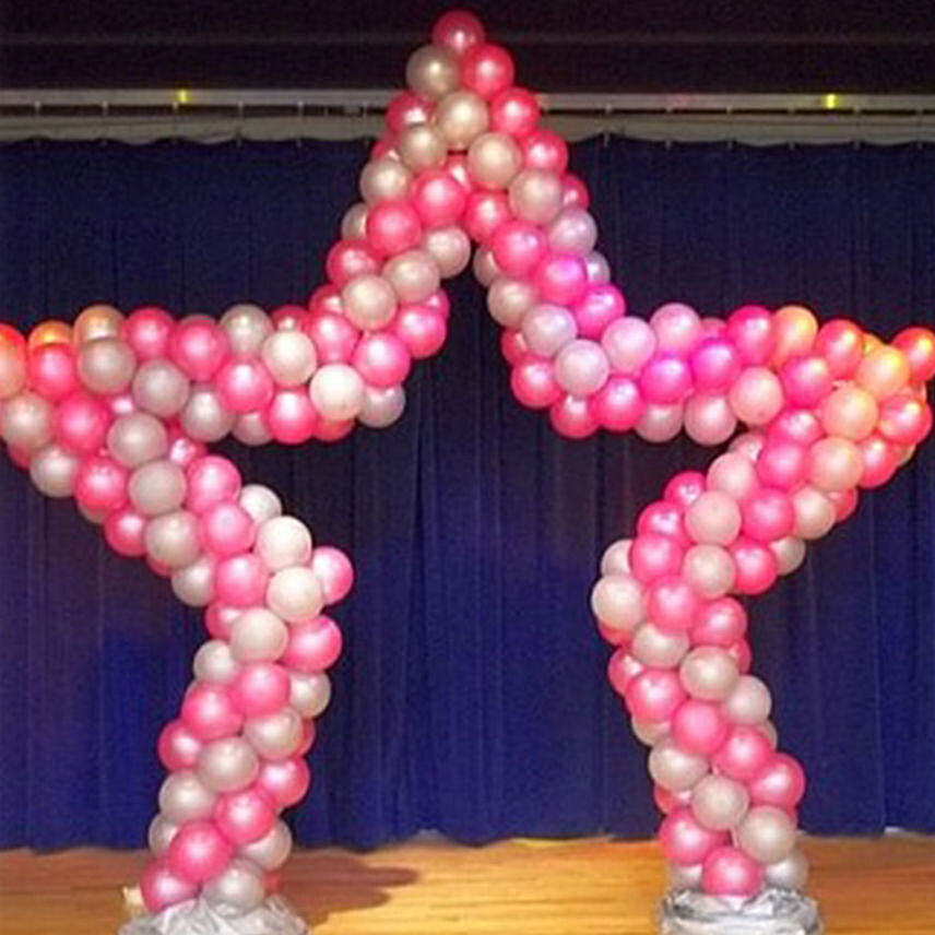 Pink Star Shapped Balloon Arch