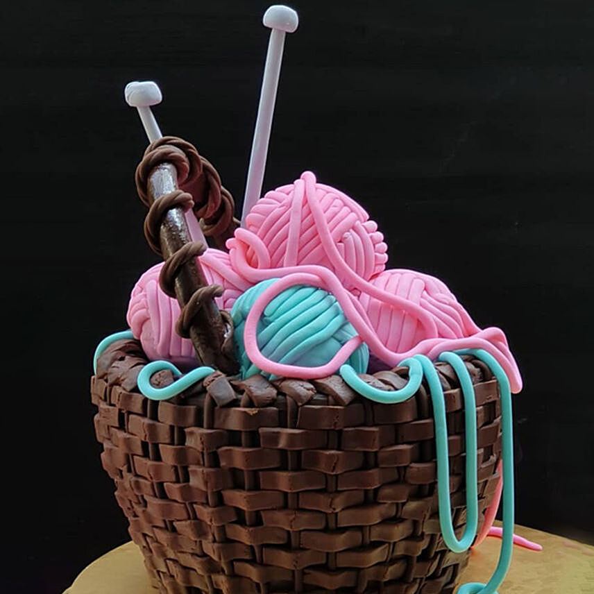Basket Of Wool Vanilla Cake