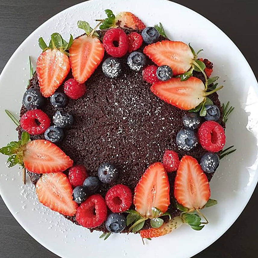 Berries & Fruit Chocolate Cake