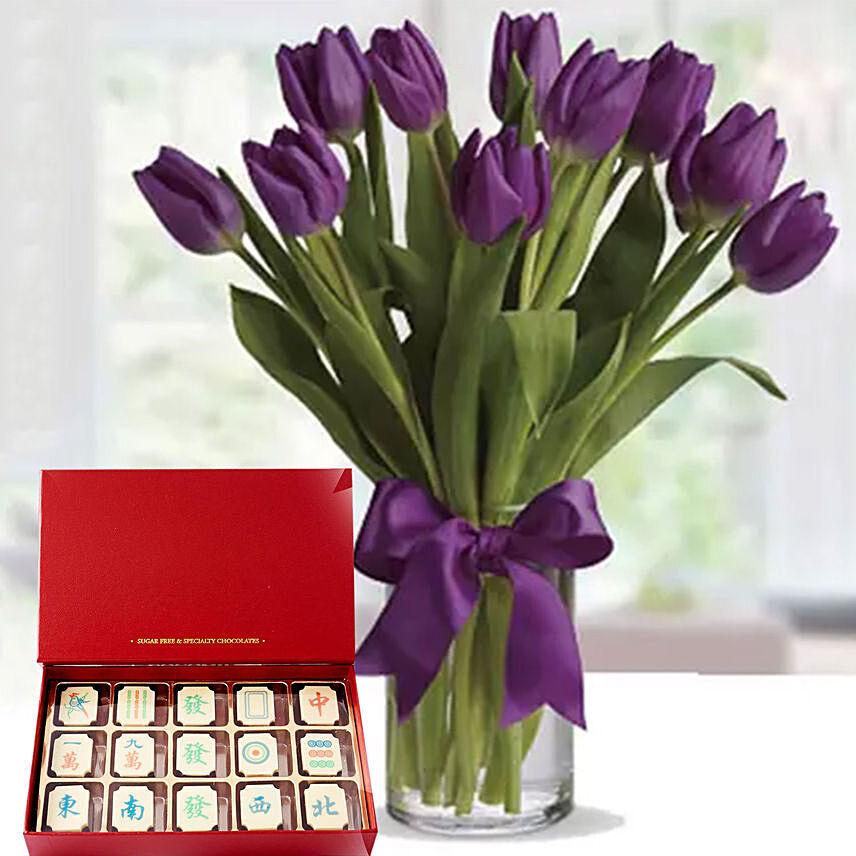 Purple Tulips & Mahjong Chocolate Bar
