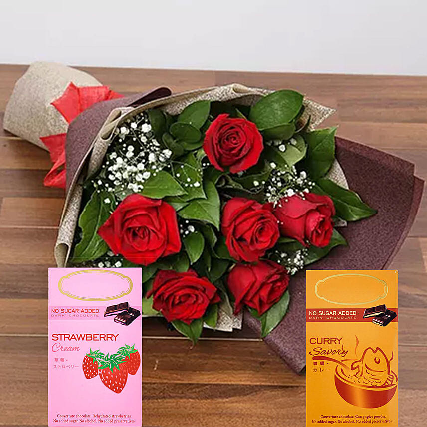 Red Roses & Flavourful Chocolates