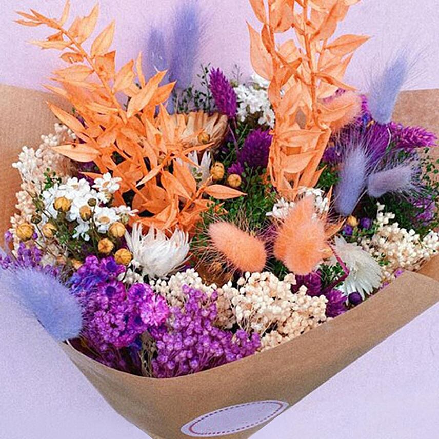 Lilac & Orange Dried Flower Bouquet Delivery in Singapore FNP SG