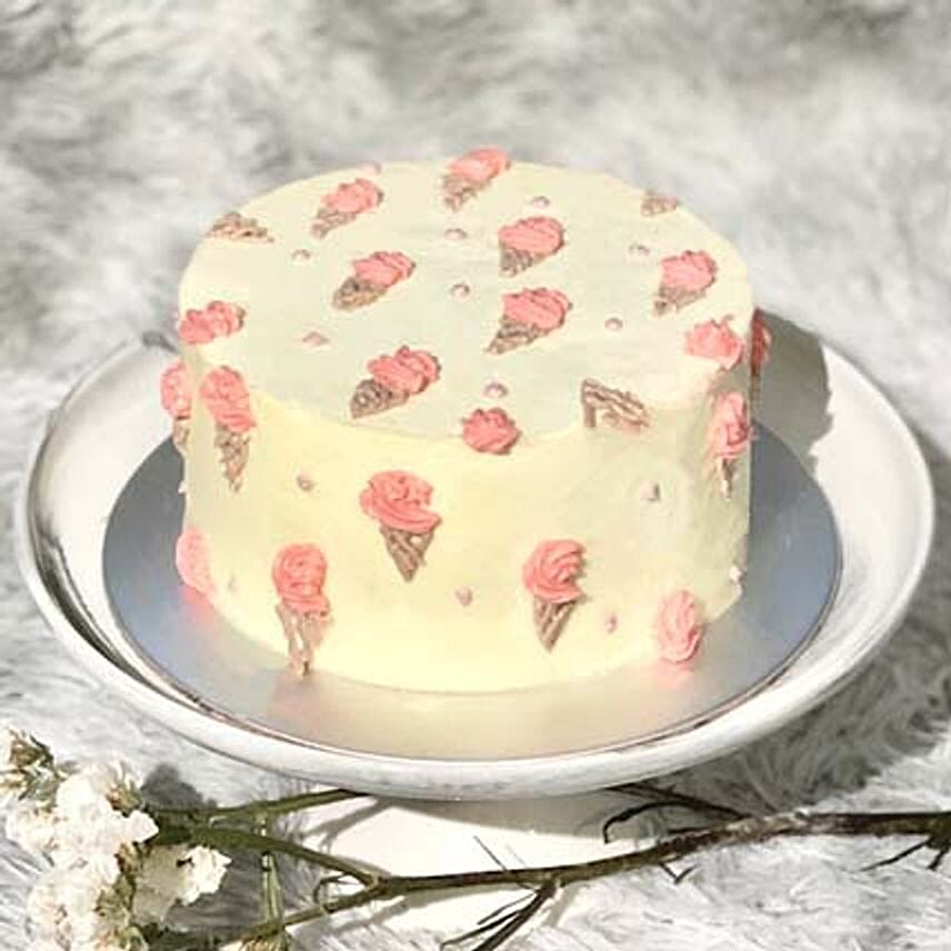 Ice Cream Design Vanilla Cake- 6 inches