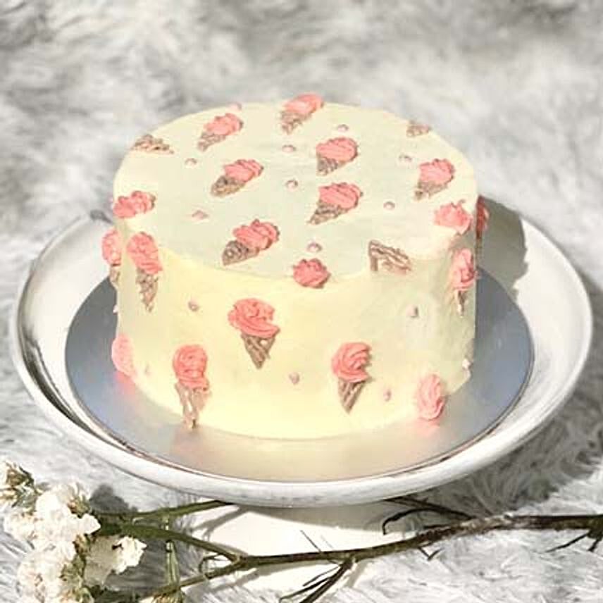 Ice Cream Design Vanilla Cake- 7 inches