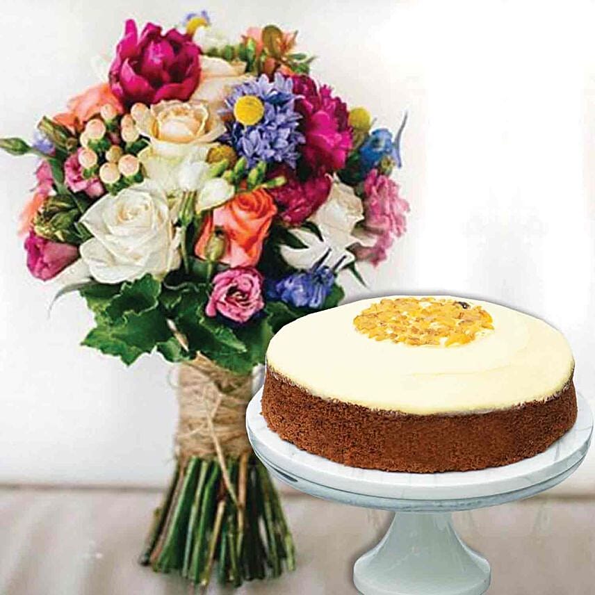 Impressive Flower Bunch & Carrot Cake