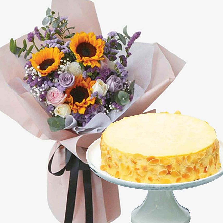 Sunflower Bouquet & NY Cheesecake Almond Bits