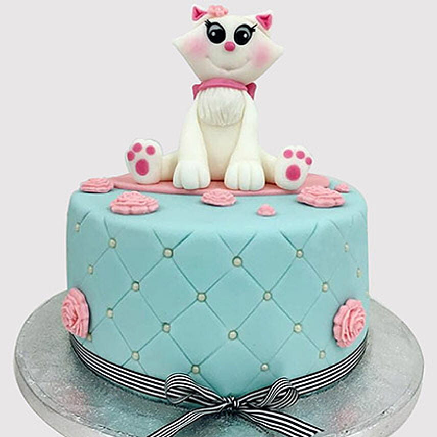 Designer Cat Fondant Butterscotch Cake