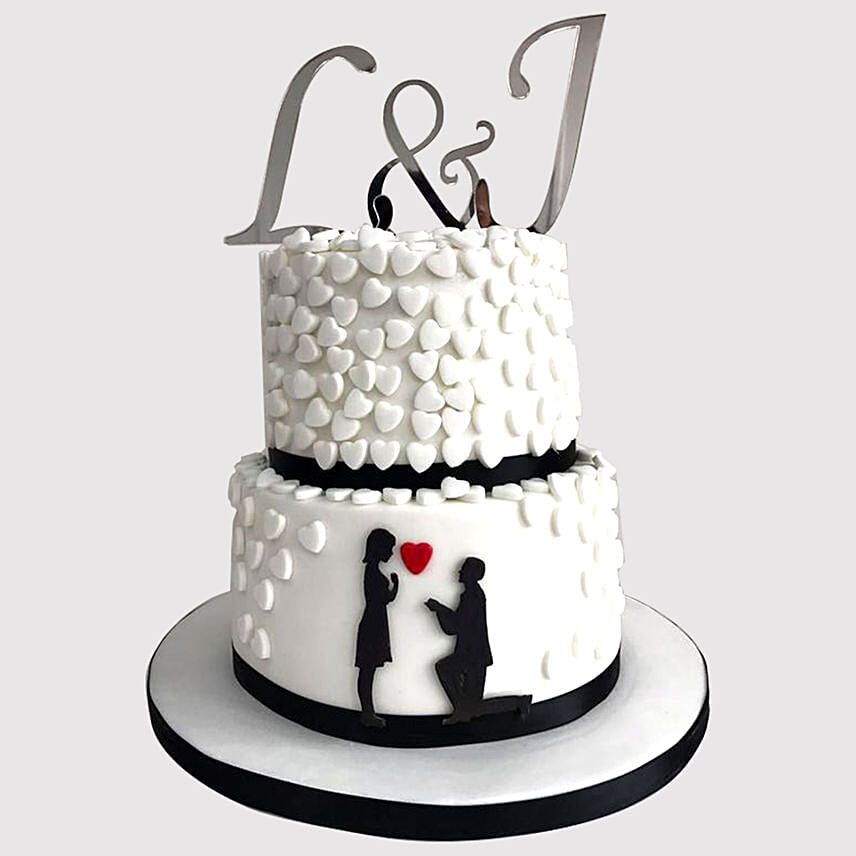 2 Layered Couple In Love Truffle Cake