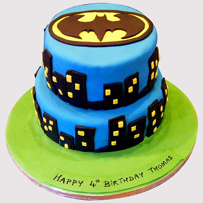 2 Tier Batman Vanilla Cake