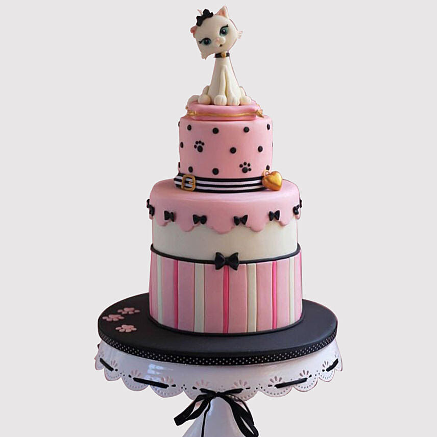 2 Tier Cat Designer Black Forest Cake