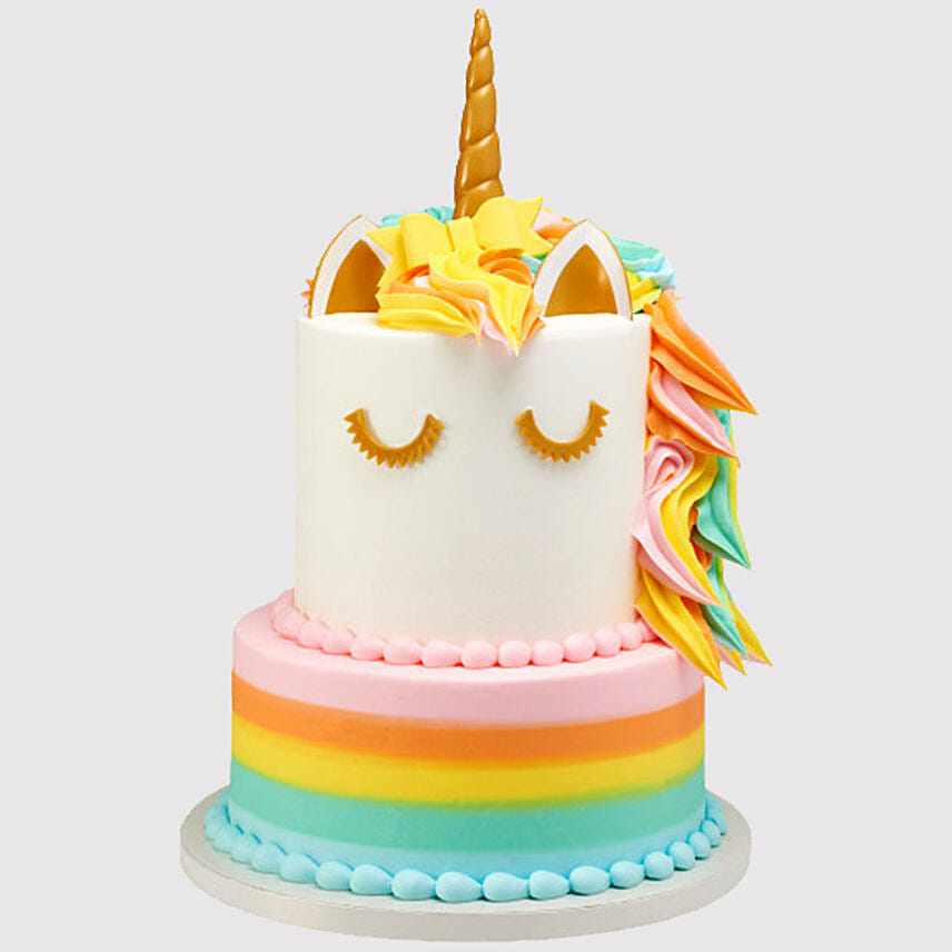 2 Tier Unicorn Truffle Cake