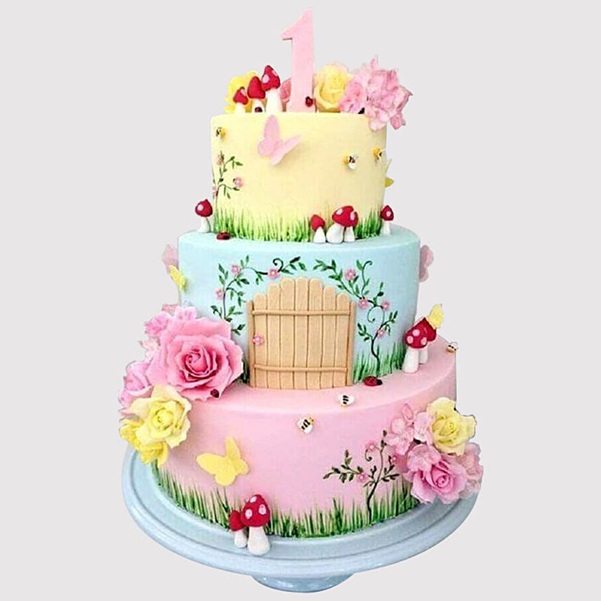 3 Tier Magical Land Butterscotch Cake