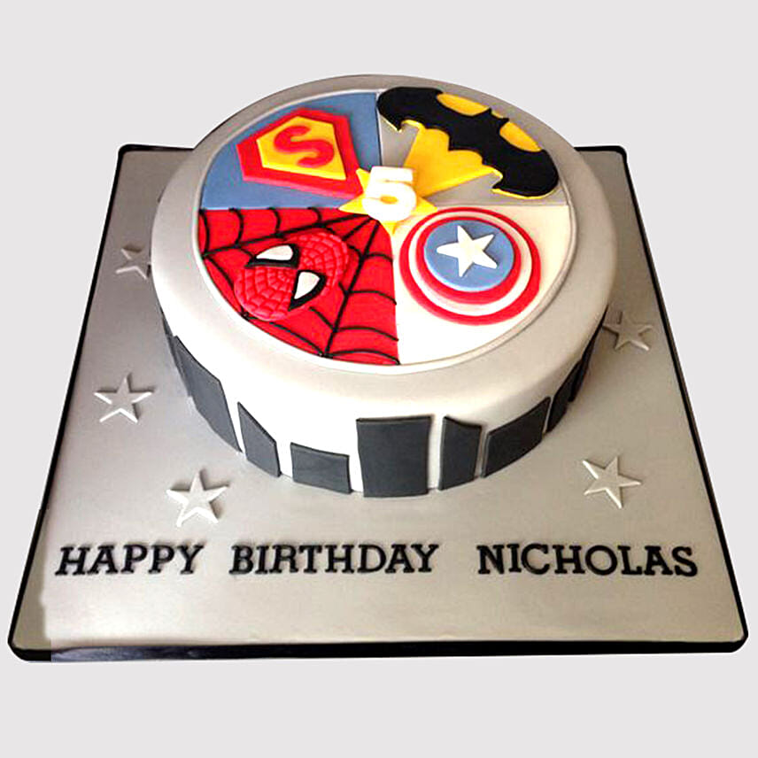 Avengers Fondant Cake Vanilla