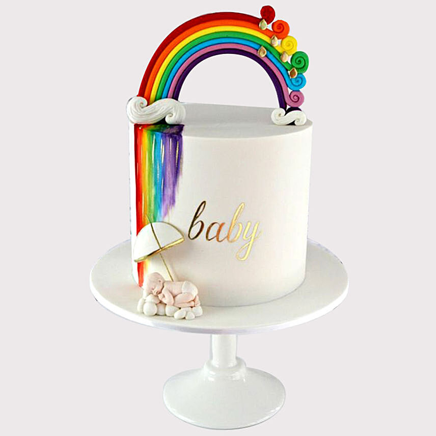 Baby Shower Rainbow Truffle Cake