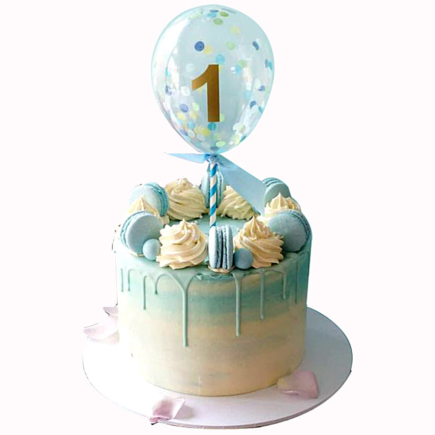 Balloon Decorated Vanilla Cake