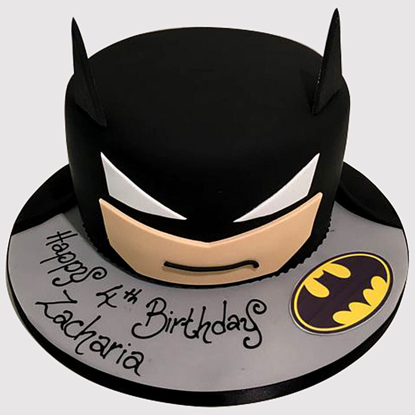 Batman Head Fondant Black Forest Cake