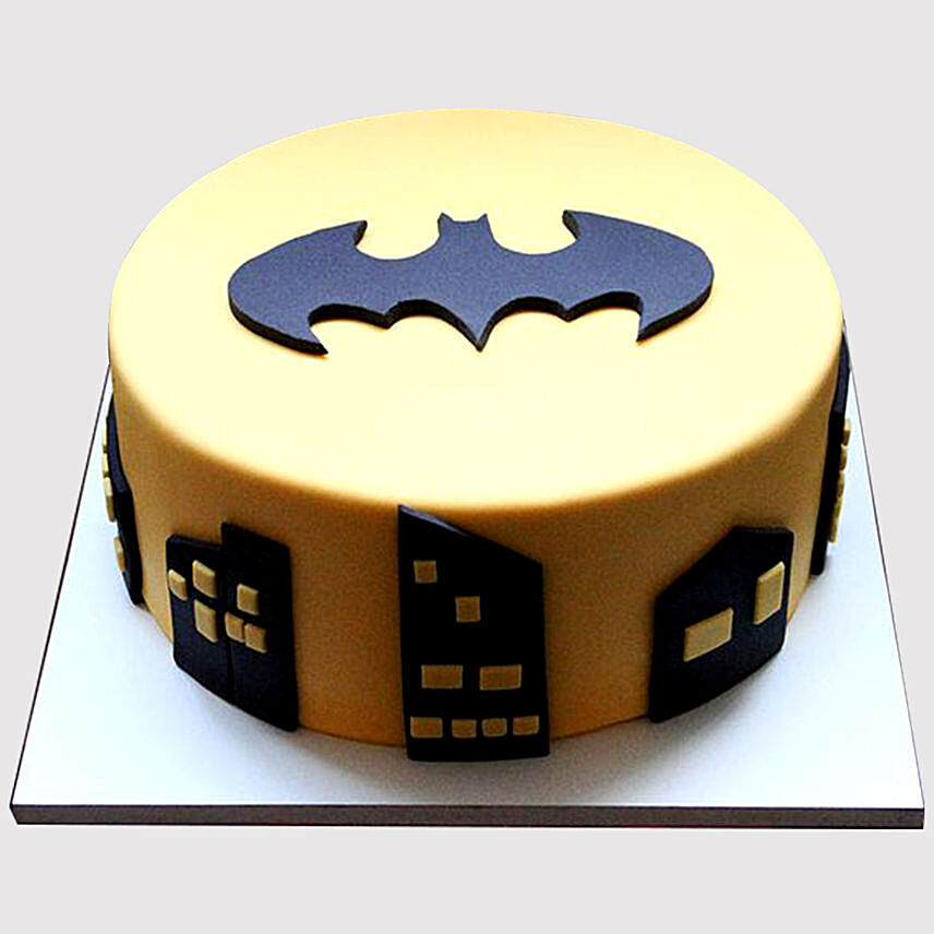 Batman Logo Butterscotch Cake