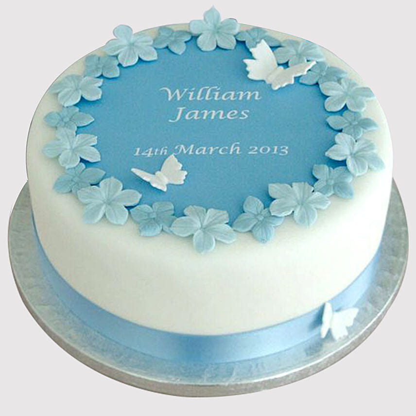 Blue Butterfly Truffle Cake