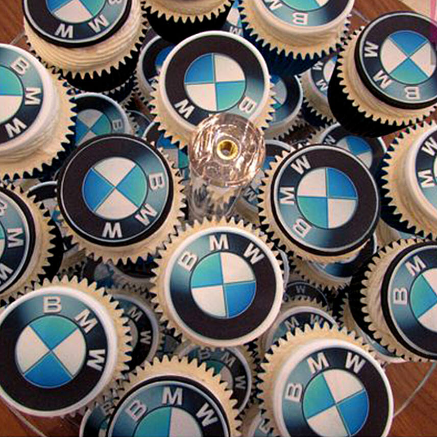 BMW Themed Vanilla Cupcakes