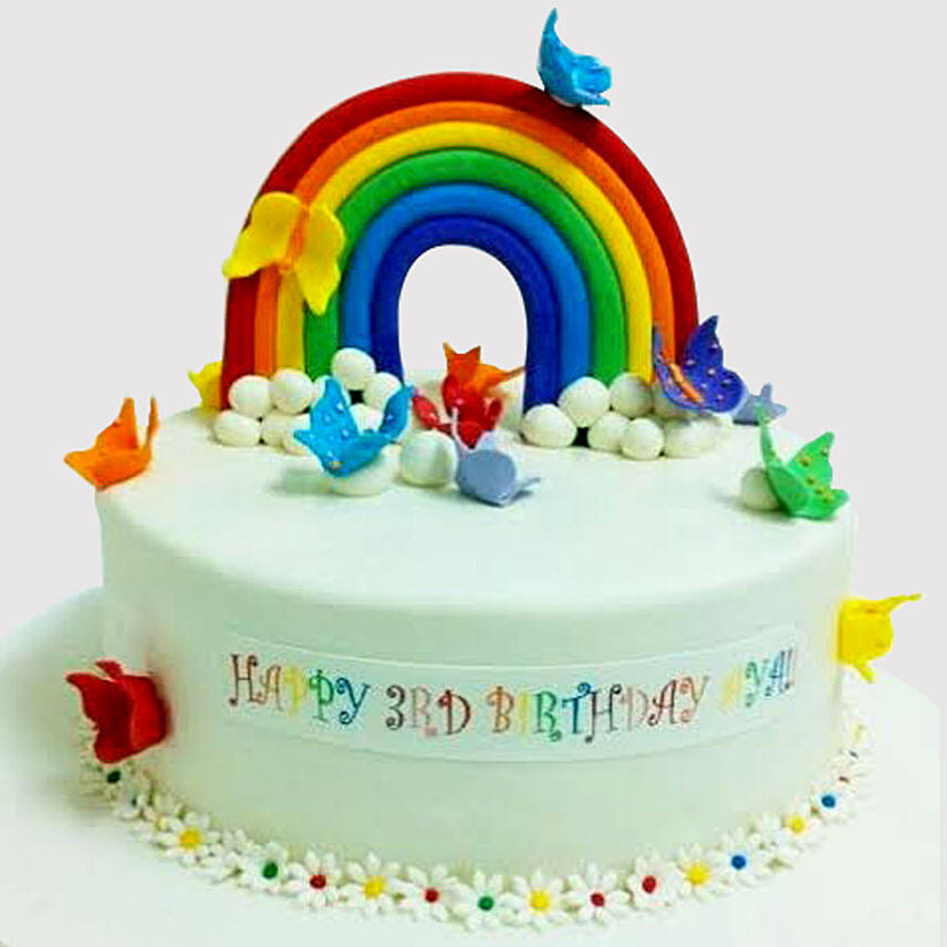 Butterfly Rainbow Butterscotch Cake