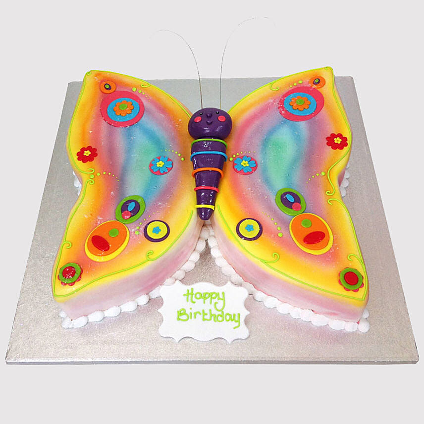 Colouful Butterfly Black Forest Cake