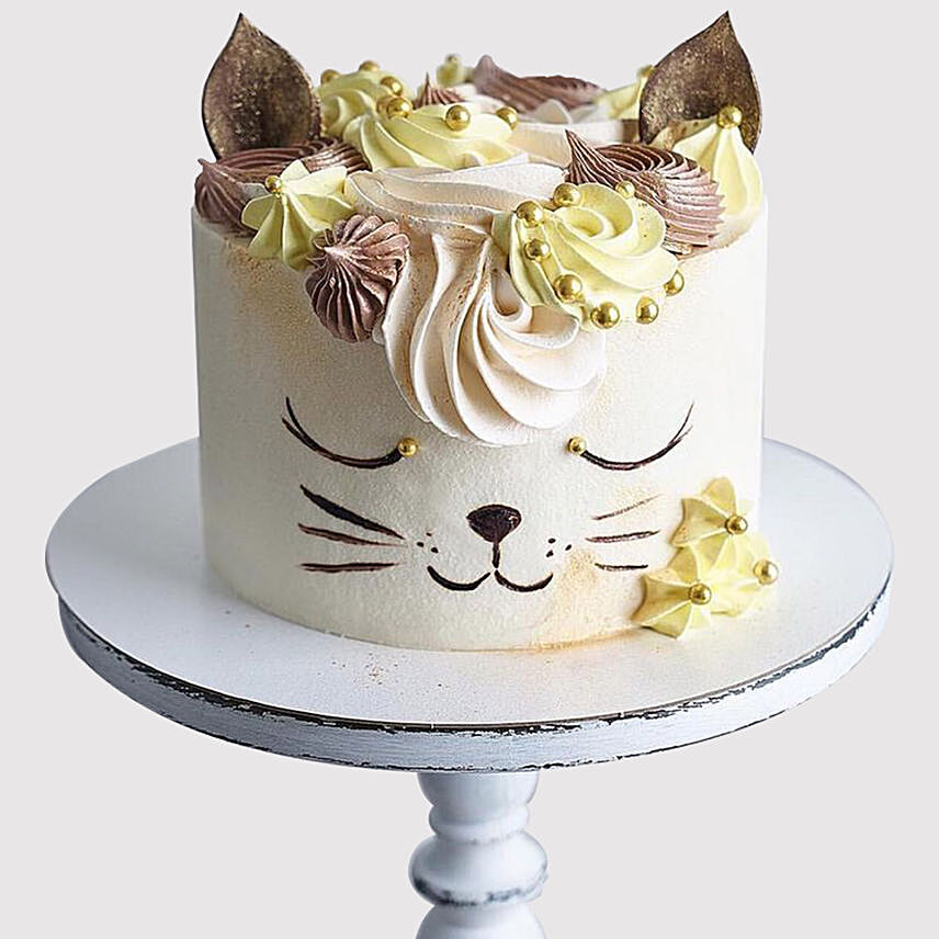 Cute Cat Fondant Vanilla Cake