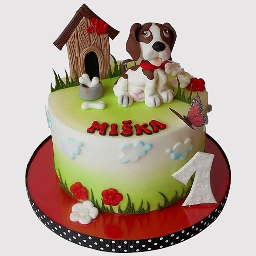 Cute Dog Black Forest Cake